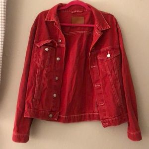 Zara women red jean jacket size M